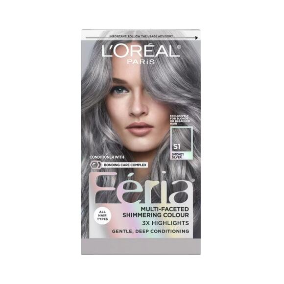 New L'oreal Paris Feria S1 Smokey Silver Hair Color Dye - Picture 1 of 1